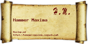 Hammer Maxima névjegykártya